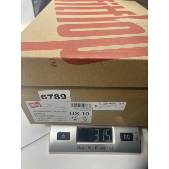 FitFlop F-Mode Shoes Womens Size 10 Beige Leather Flatform Thong Sandals New Box - Picture 14 of 14